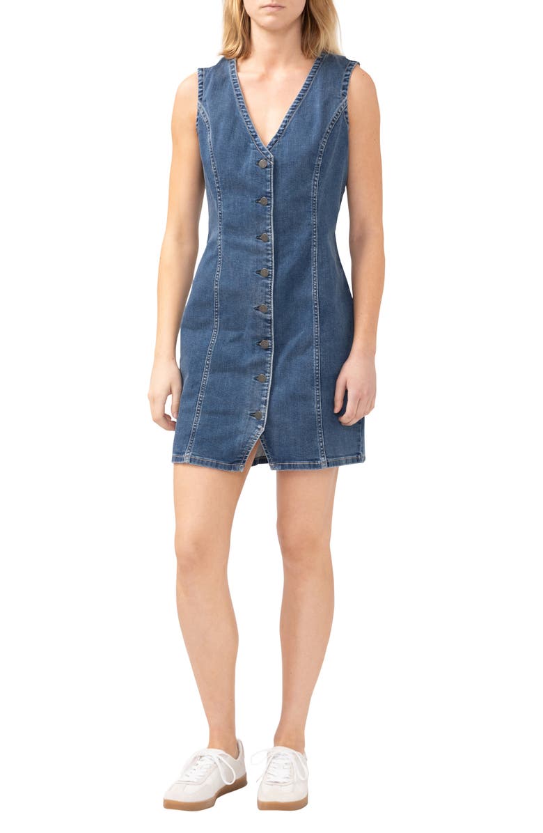 Silver Jeans Co. Sleeveless Denim Minidress, Main, color, Indie