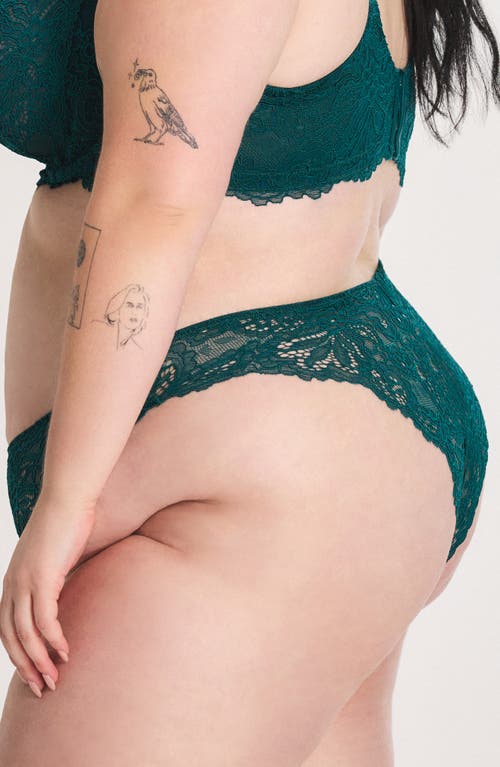 Savage X Fenty Romantic Corded Lace Brazilian Panties In Green