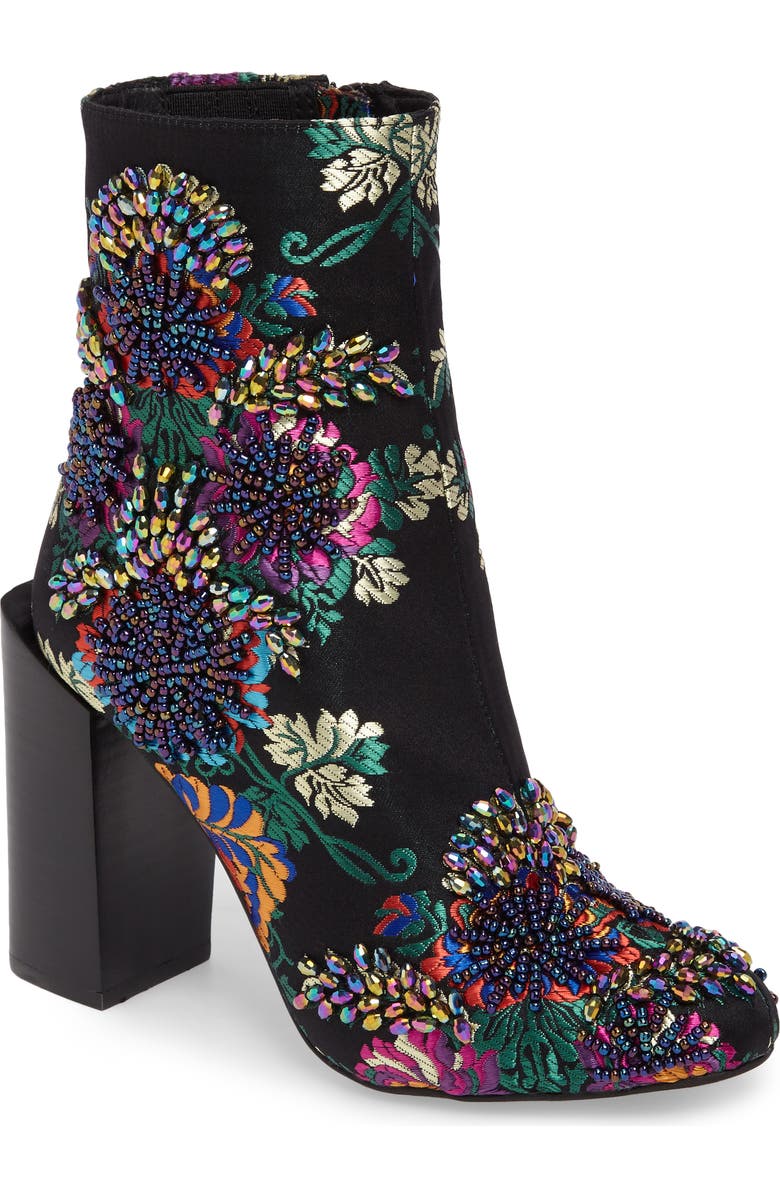 Jeffrey Campbell Stratford Embellished Brocade Bootie, Main, color,
