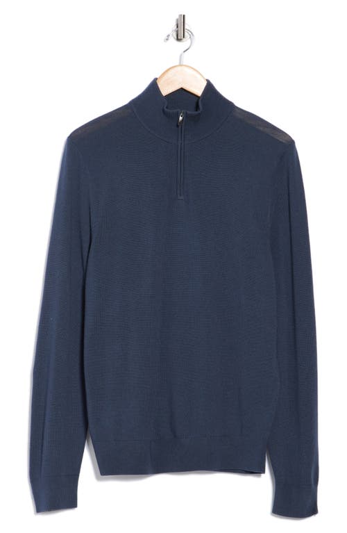 Nordstrom Cashmere Quarter Zip Pullover Sweater In Blue