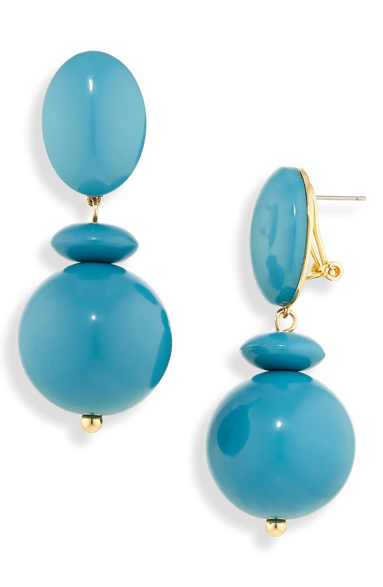 Lele Sadoughi Aventura Beaded Drop Earrings, Main, color, Turquoise