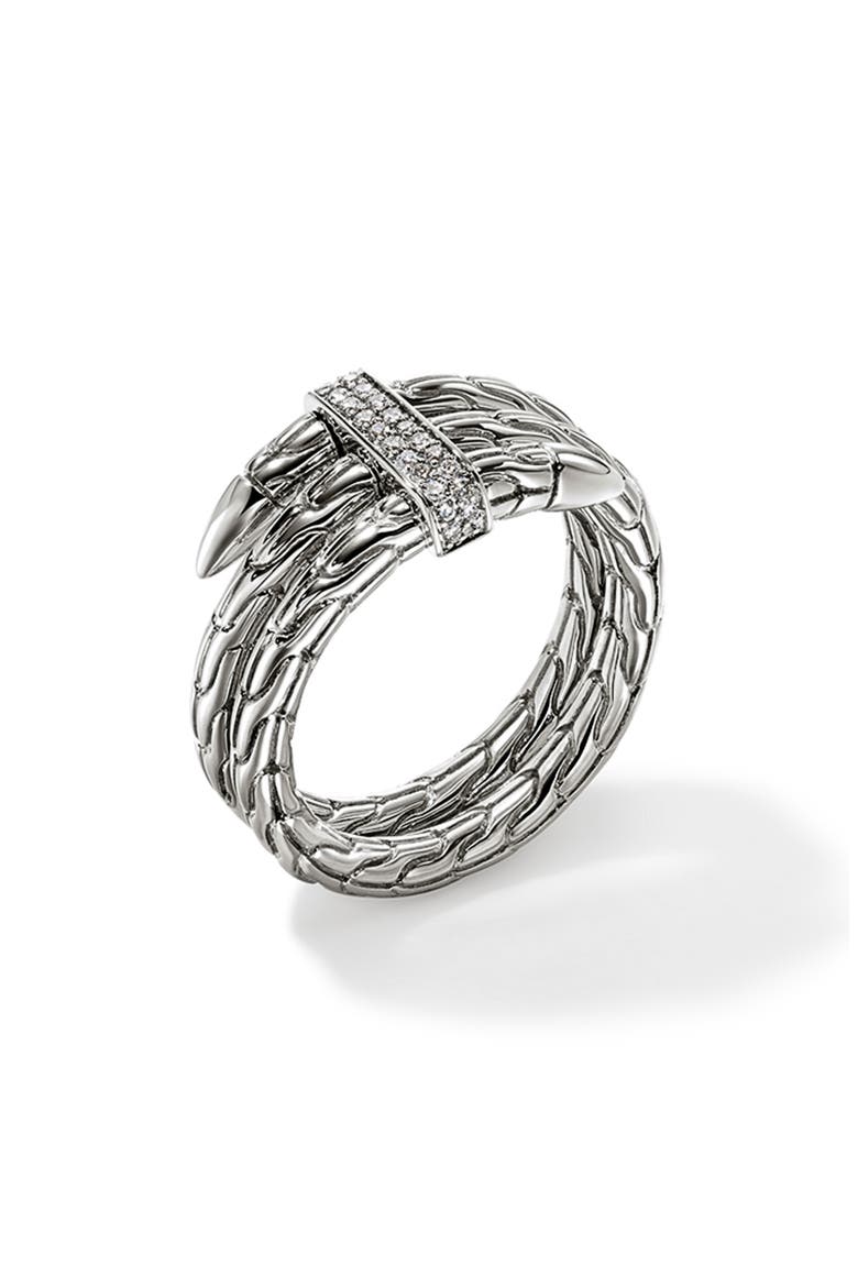 Spear Ring, Diamonds, Wide, Main, color, SILVER