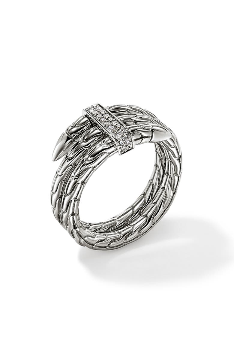 John Hardy Spear Ring, Diamonds, Wide, Main, color, Silver