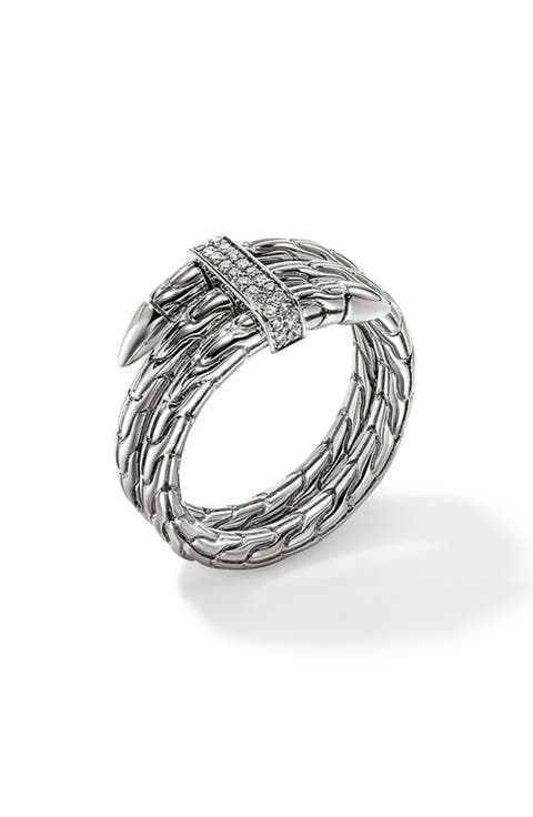 Spear Ring, Diamonds, Wide