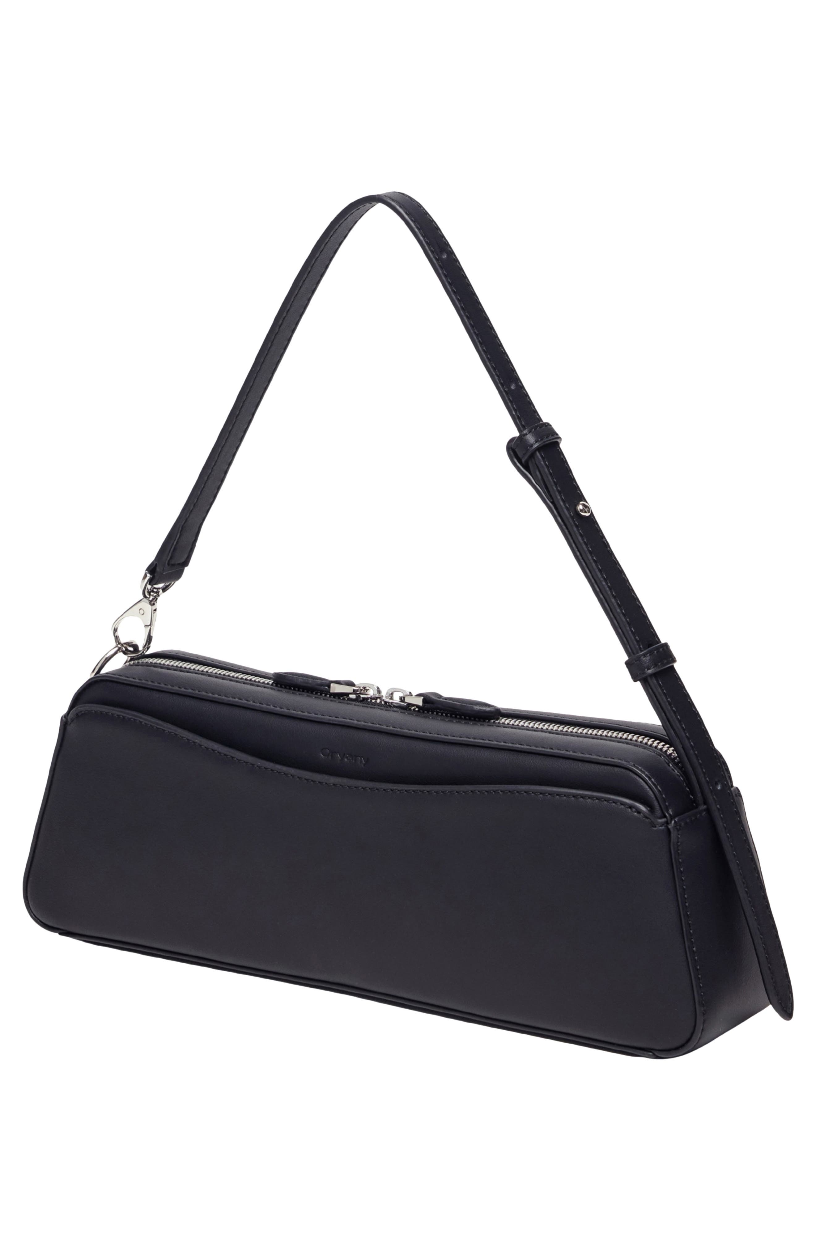 Oryany Mini Canna Leather Shoulder Bag, Alternate, color, Black