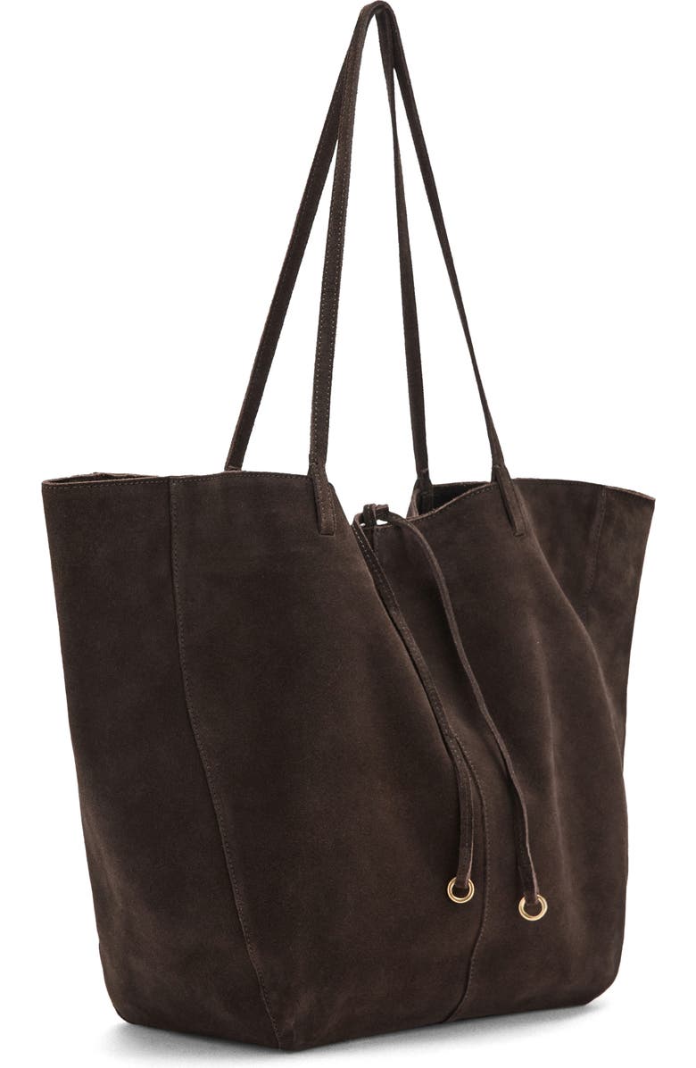 MANGO Suede Shopper Bag, Alternate, color, Chocolate