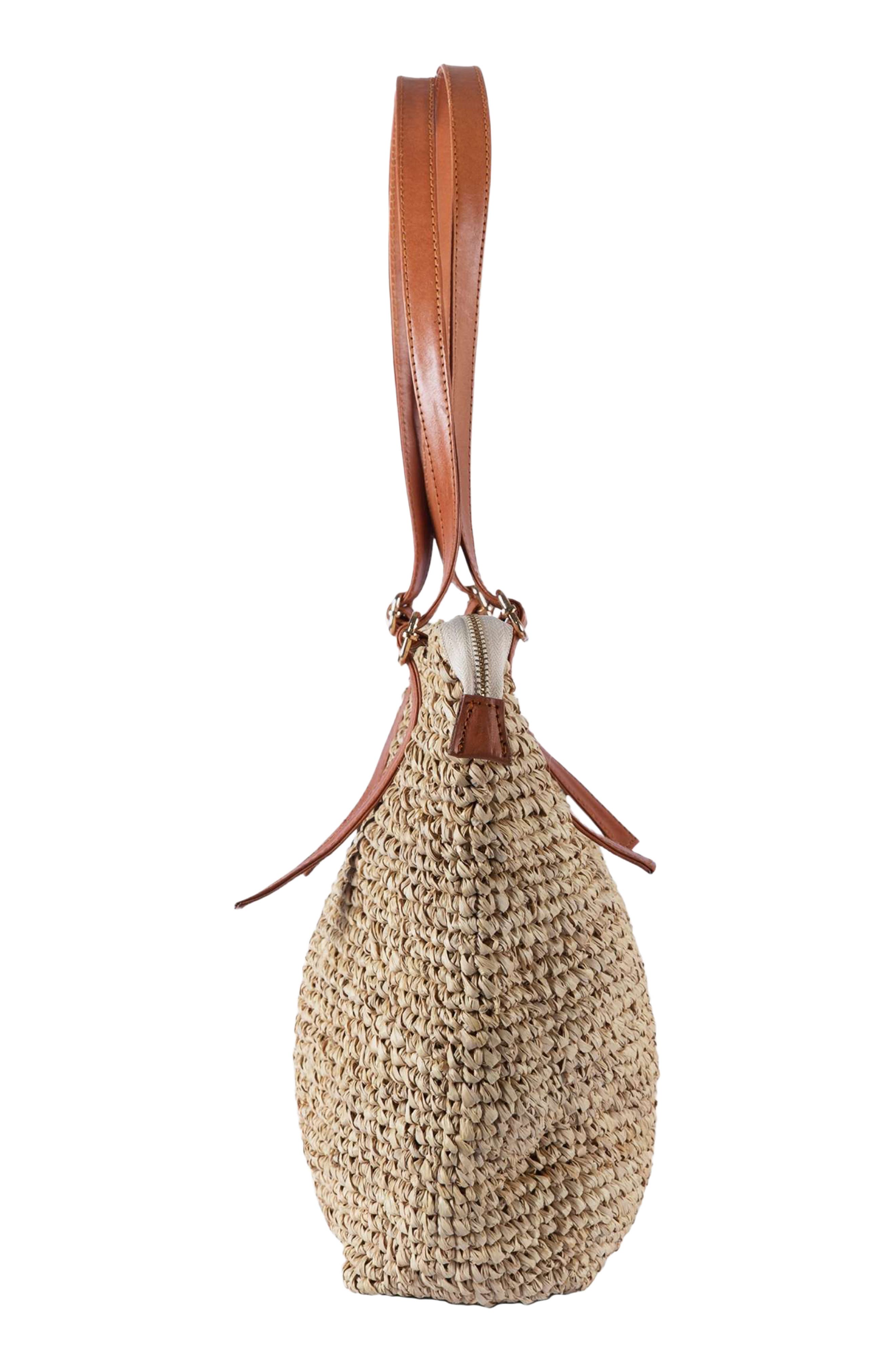 Carmela Raffia Tote, Alternate, color, TAN
