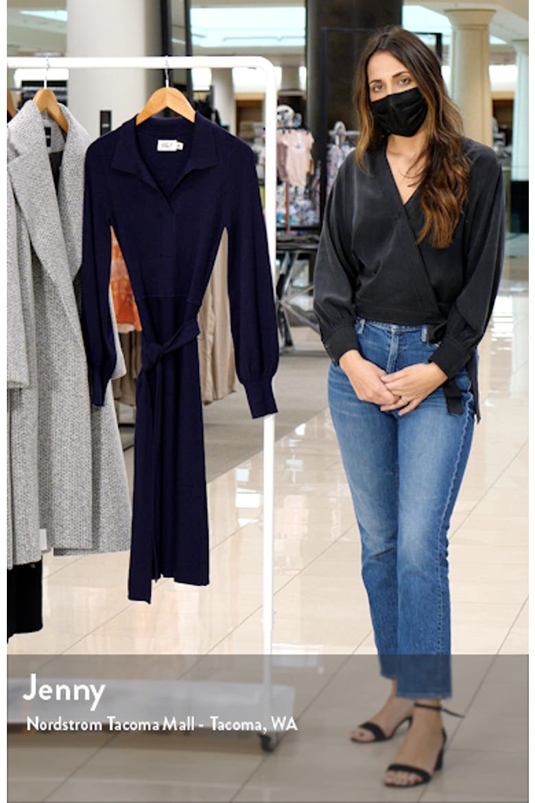 Ballon Long Sleeve Sweater Dress video