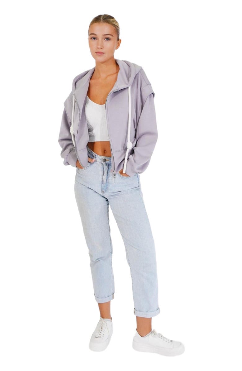 Belle & Bloom No Ordinary Love Zip Hoodie, Main, color, Grey Marle