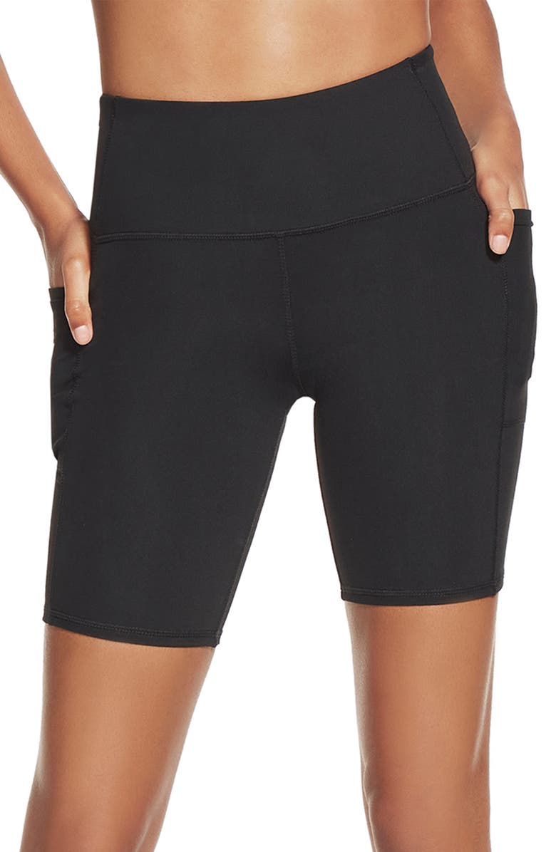 SKECHERS GoFlex High Waist Side Pocket 8" Bike Shorts, Main, color, 