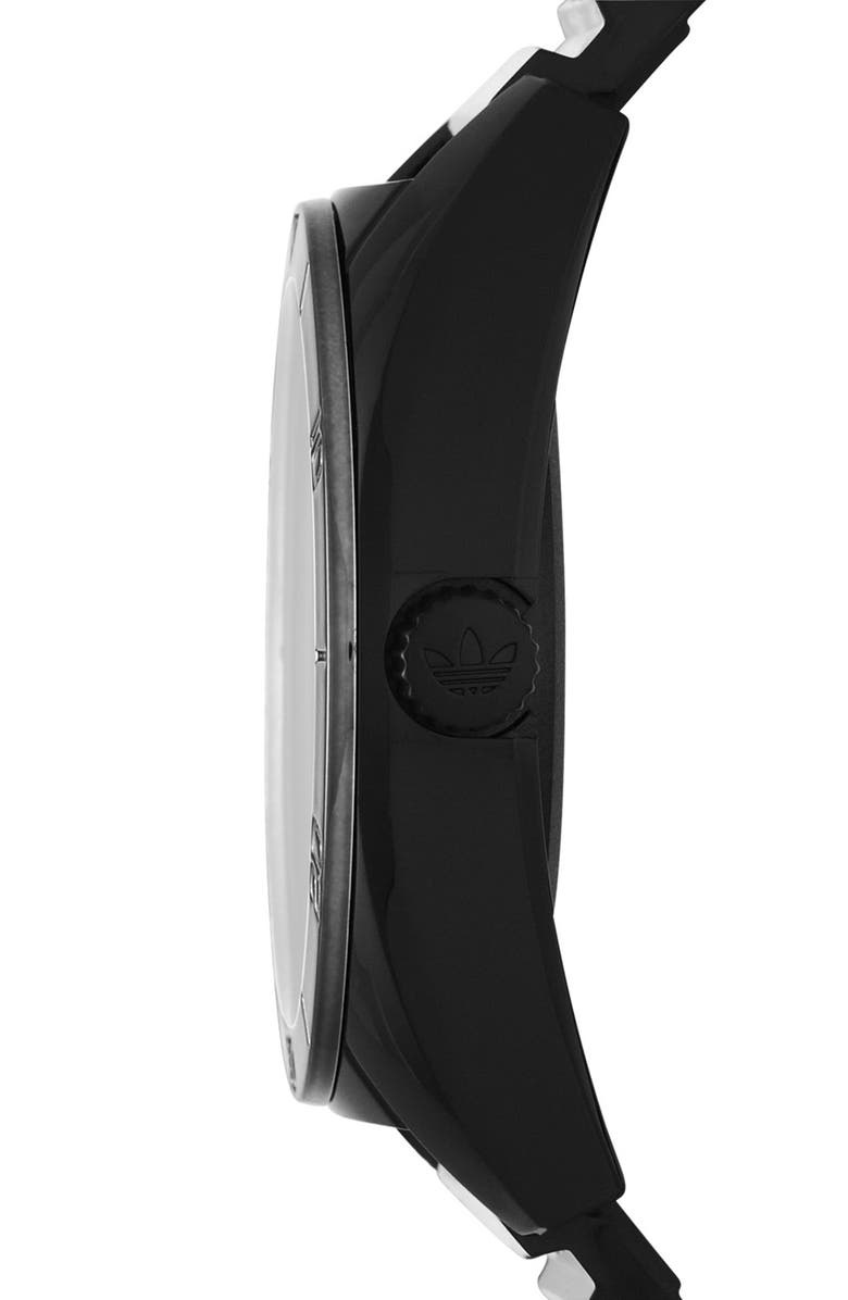 adidas Originals 'Santiago' Metallic Accent Watch, 42mm, Alternate, color, 