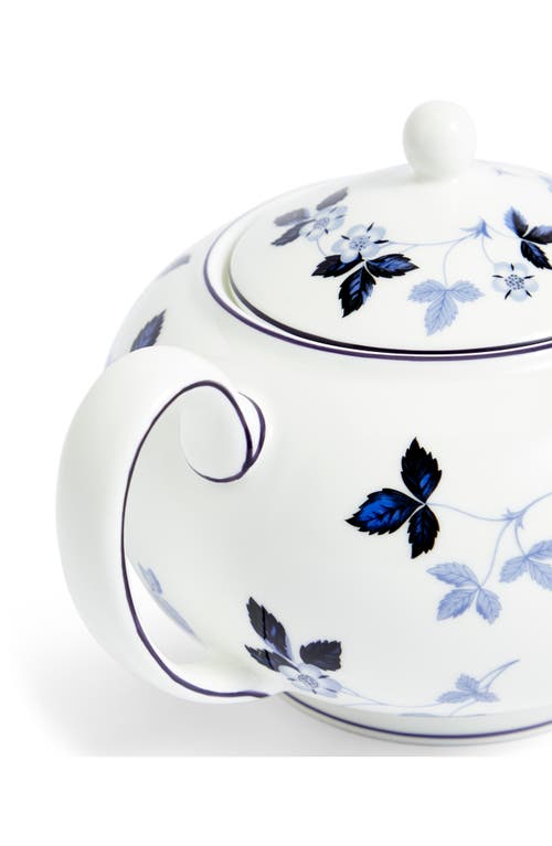 Wedgwood Wild Strawberry Floral-print Bone-china Teapot 800ml In Blue