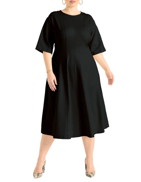 Seam Detail Ponte Work Dress (Plus Available)