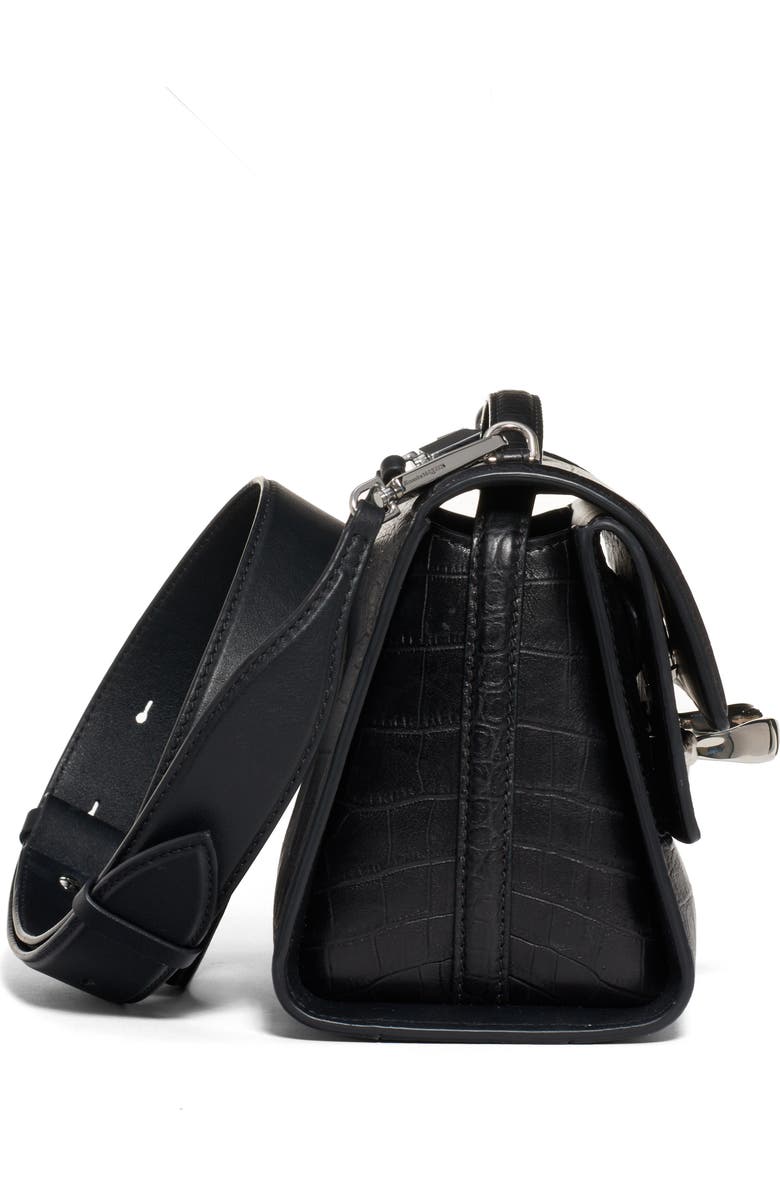 McQueen Alexander McQueen The Story Croc Embossed Calfskin Leather Bag, Alternate, color,