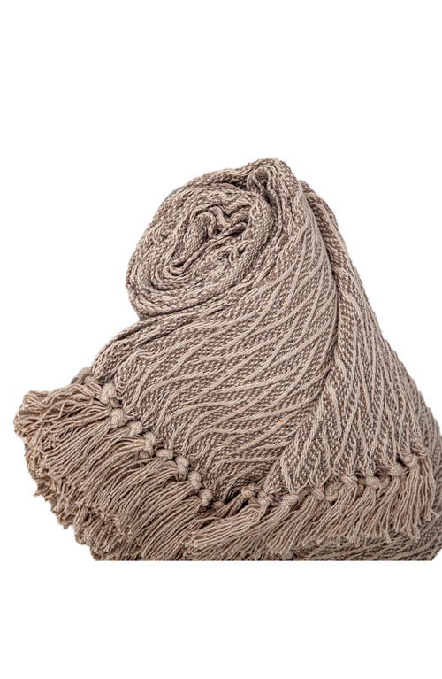 Parkland Collection Fringe Throw Blanket In Nude