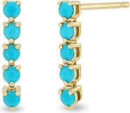 Zoë Chicco 14K Gold Turquoise Tennis Stud Earrings