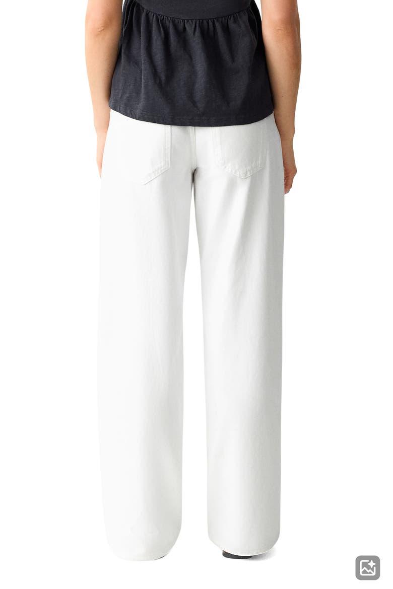 Eyelet Hem Wide Leg Jeans, Alternate, color, OFF WHITE