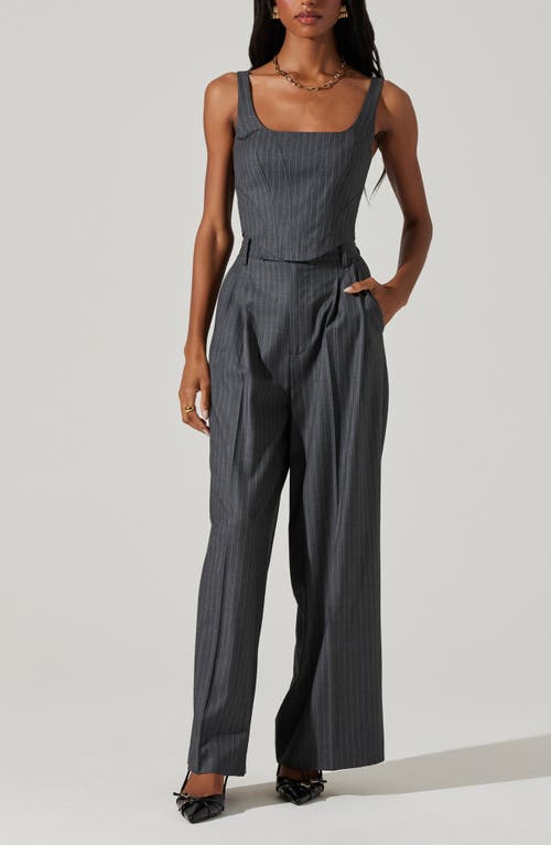 Astr The Label Nivia Pinstripe Crop Top In Gray