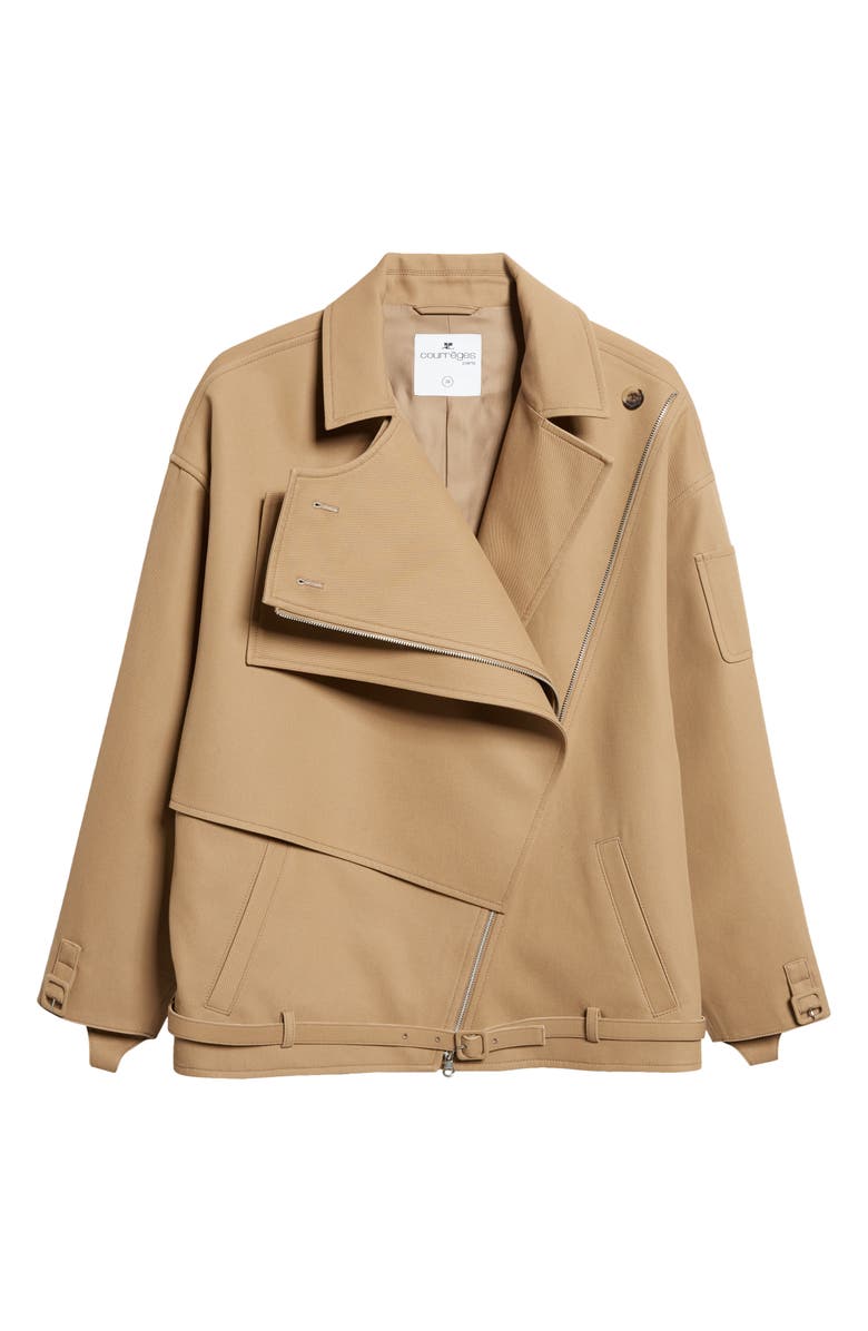 Courrèges Oblique Short Cotton Trench Jacket, Main, color, Fauve