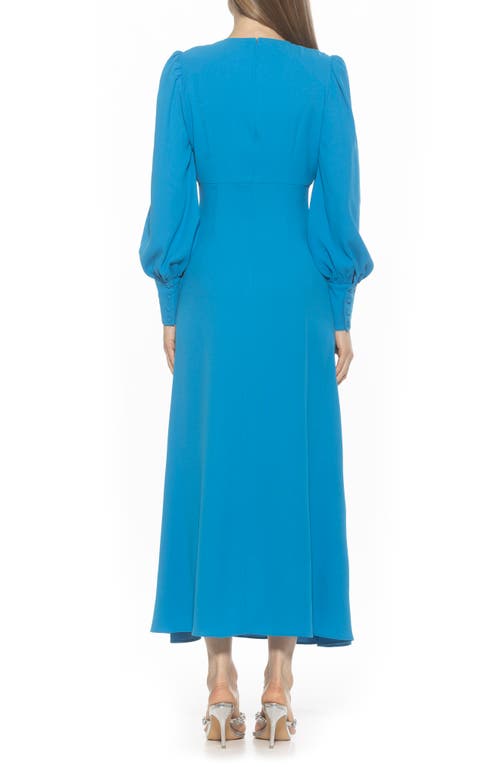 Alexia Admor Yesenia Long Sleeve Empire Waist Maxi Dress In Cerulean