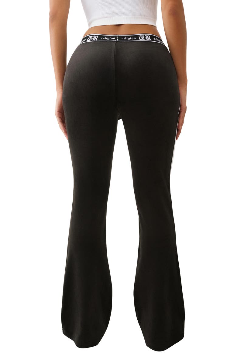 Velour Bootcut Track Pants, Alternate, color, JET BLACK