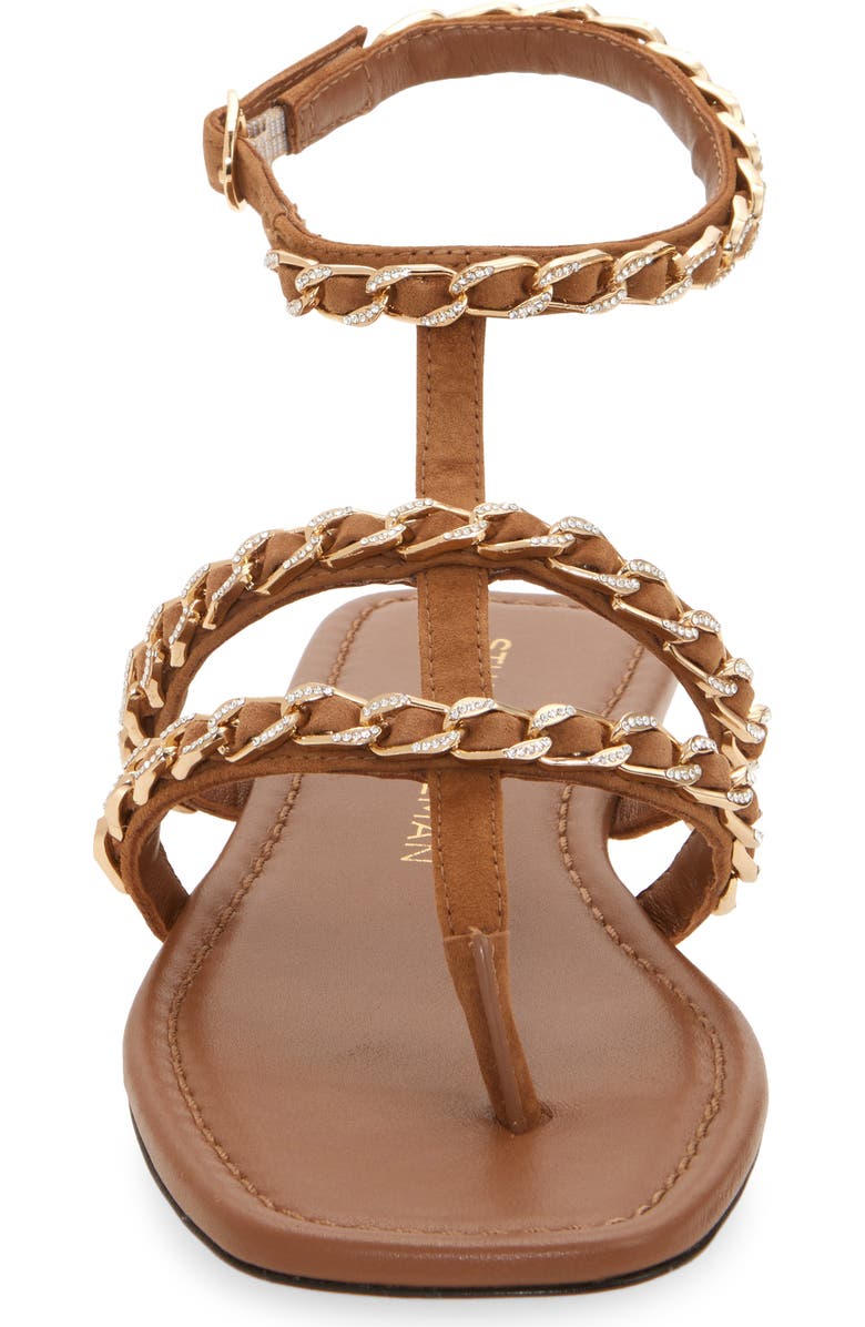 Stuart Weitzman Soluxe Crystal Sandal, Alternate, color, Toasted Almond