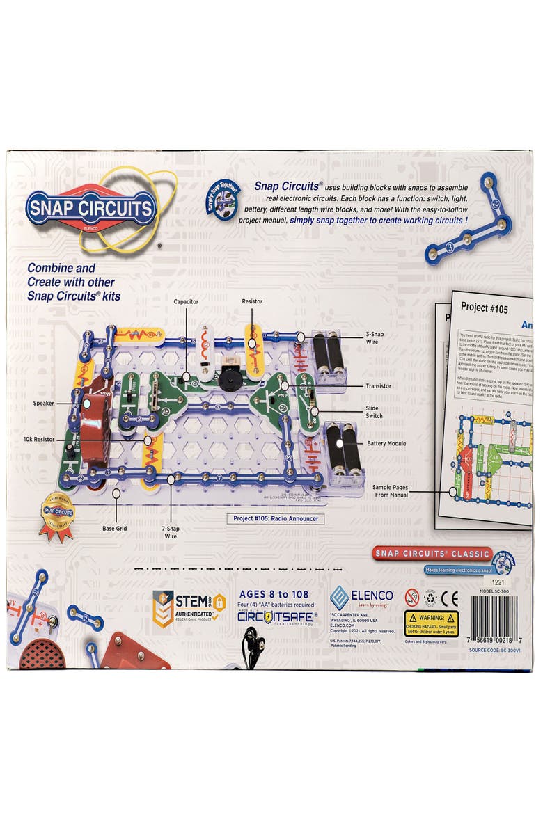 Elenco Snap Circuits Sc300, Kids Ages 8+, Alternate, color, Multicolored