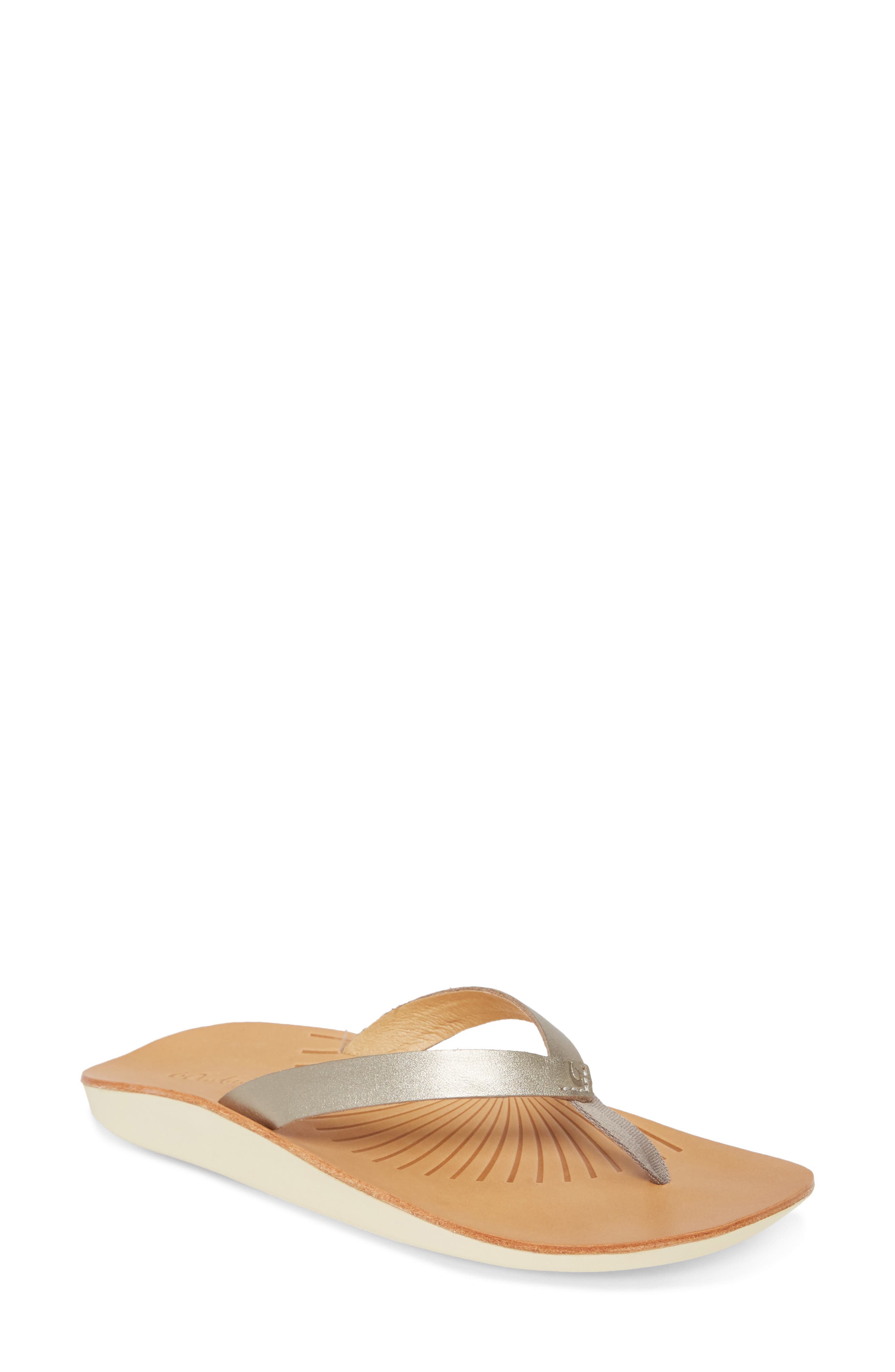 Iwi Flip Flop, Main, color, SILVER LEATHER