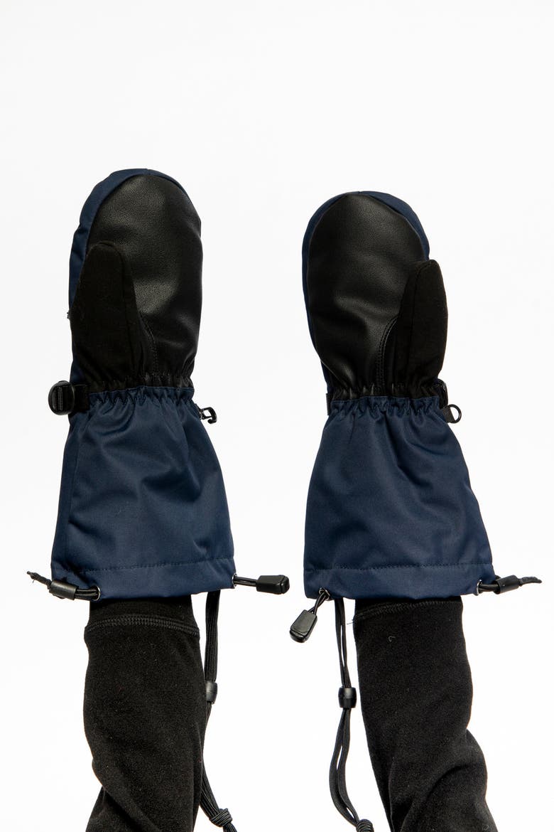 Teknik Reinforced Fingertips Zip Pocket Winter Mittens, Alternate, color, Navy Blue
