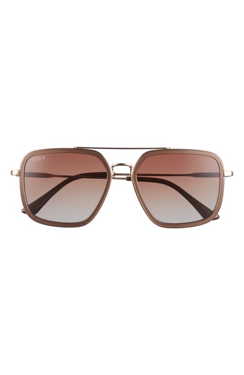 Diff Jordan 57mm Navigator Square Polarized Sunglasses In Brown