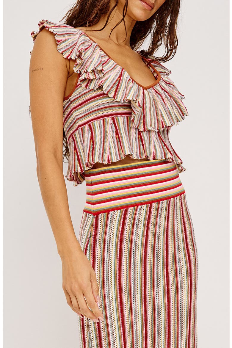 Carmelita Stripe Sleeveless Cotton Sweater, Alternate, color, HAVANA STRIPE