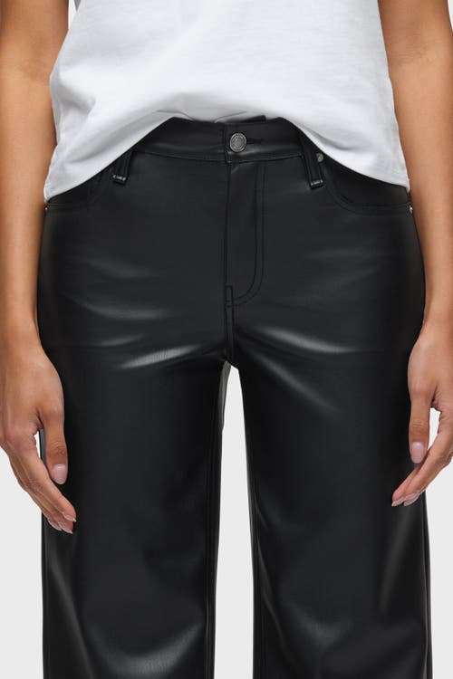 Hudson Rosie High Rise Wide Leg Faux Leather Jeans In Black In Black