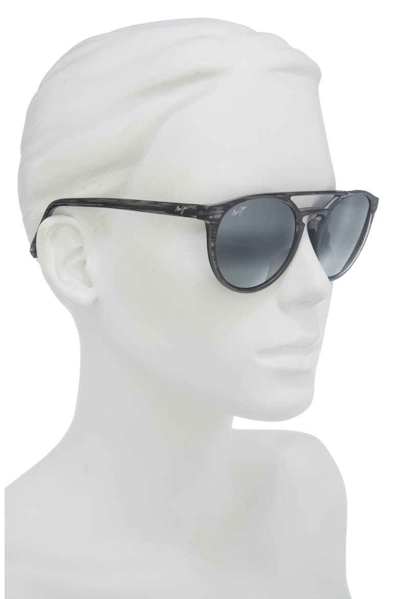 51mm Round Polarized Sunglasses, Alternate, color, GREY GREY GREY