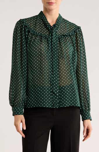 Gemma + Jane Tie Neck Button-Up Shirt