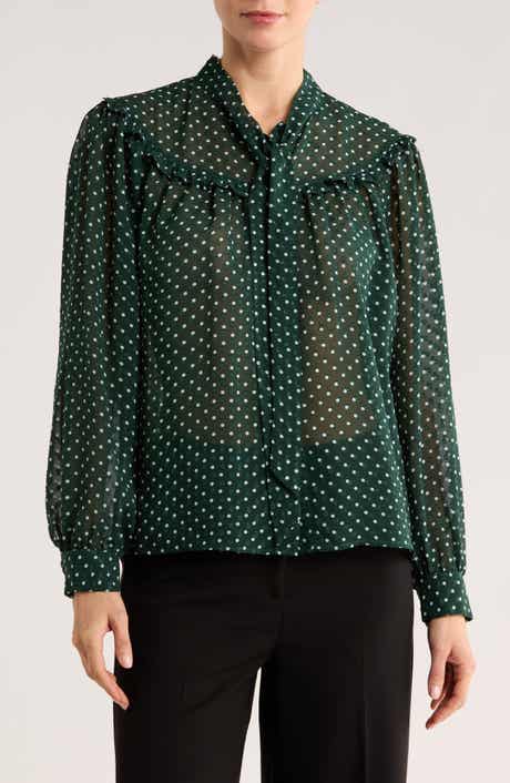 Gemma + Jane Tie Neck Button-Up Shirt