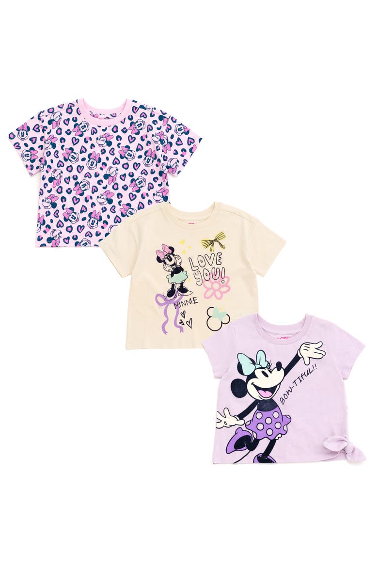 Minnie Mouse Short Sleeve Tees, Main, color, Minnie Pink Cream Iris