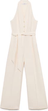 MANGO Sleeveless Tie Waist Jumpsuit
