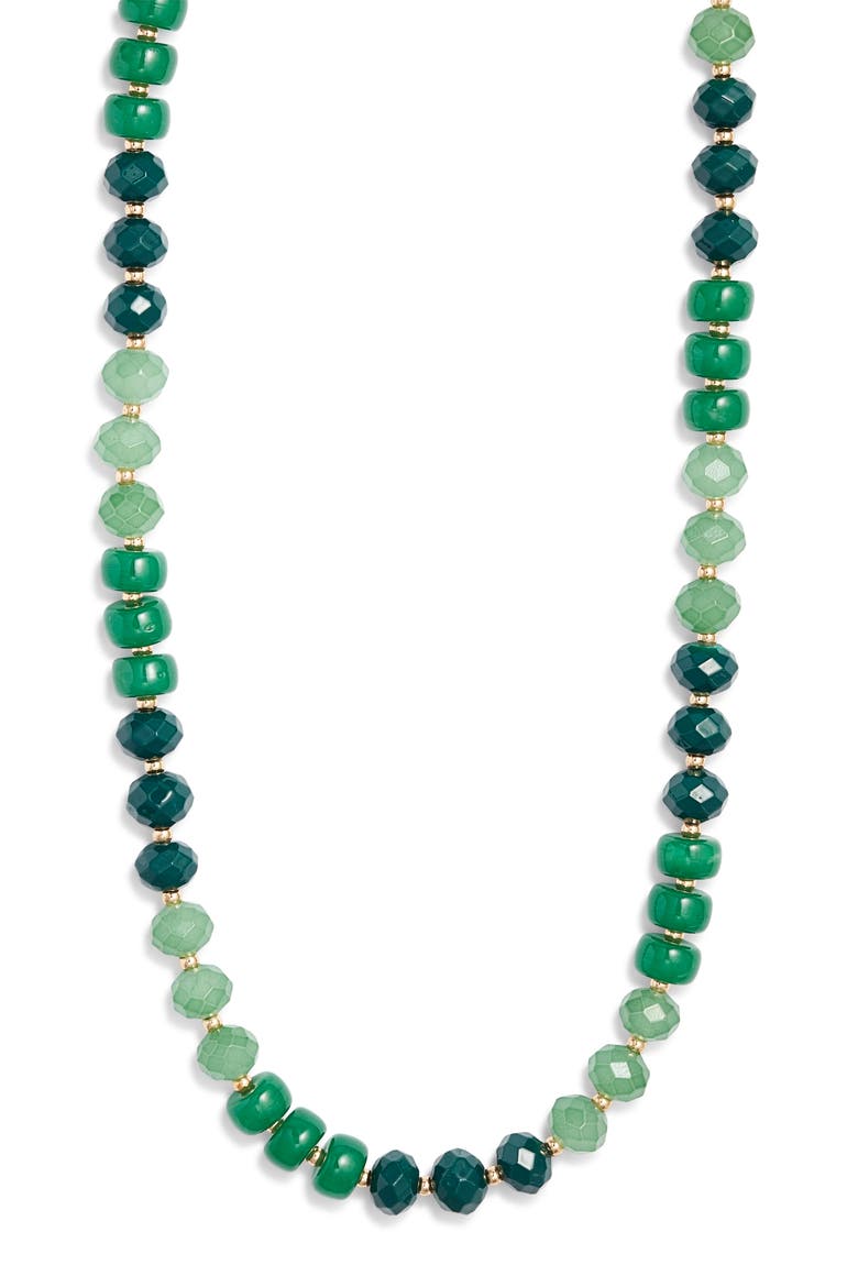 Color Pop Beaded Necklace, Main, color, GREEN MULTI- GOLD
