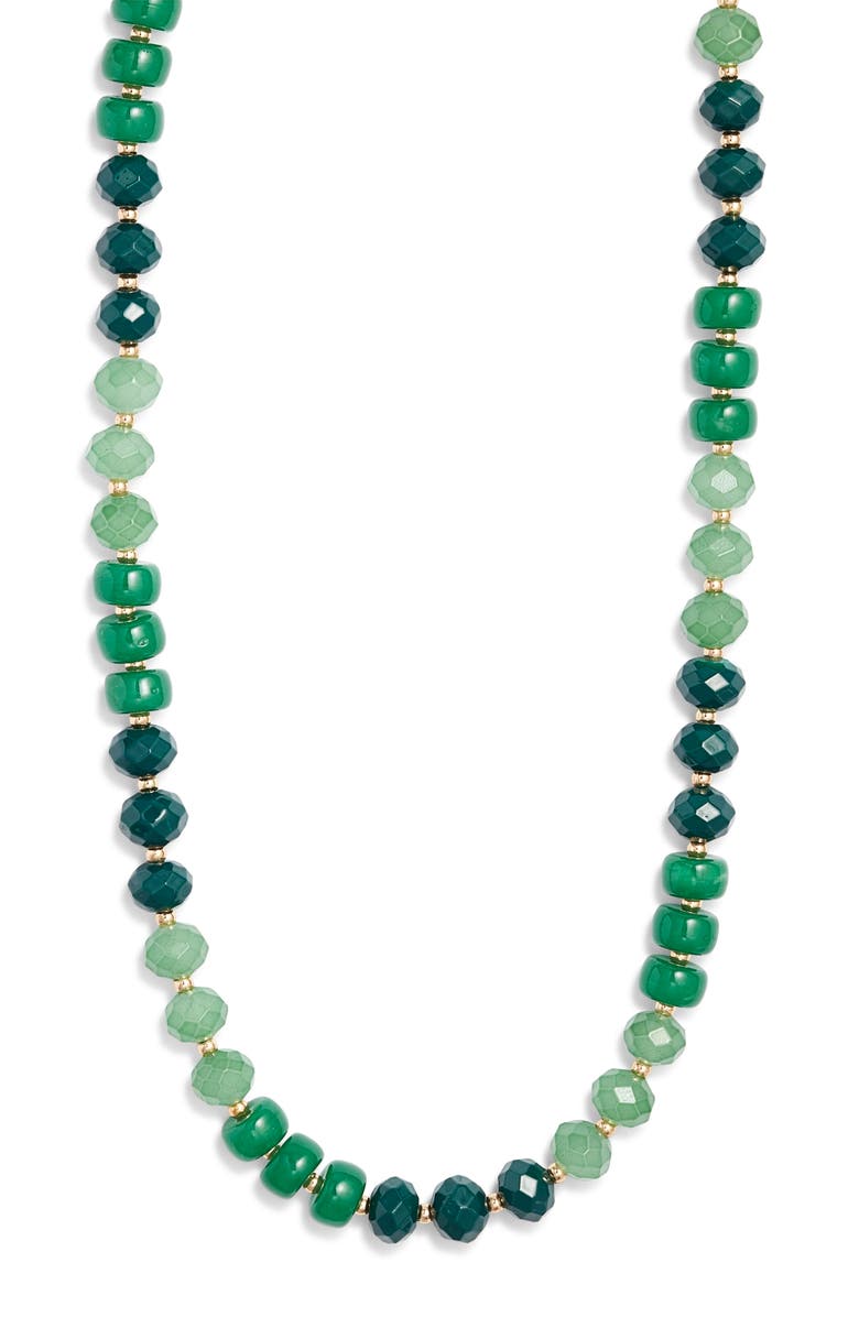 Nordstrom Color Pop Beaded Necklace, Main, color, Green Multi- Gold