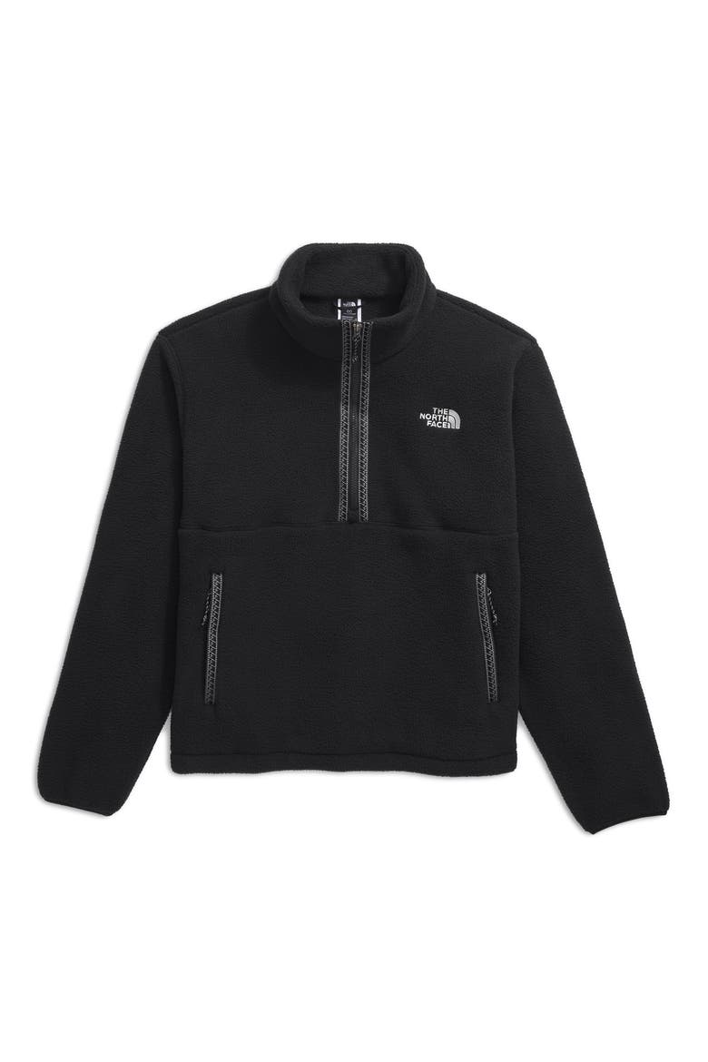 Fleeski Zip Fleece Pullover, Alternate, color, TNF BLACK/ TNF BLACK