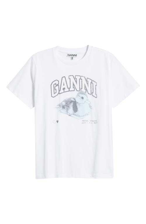 Ganni Basic Jersey Duckie Relaxed T-shirt In Bright White