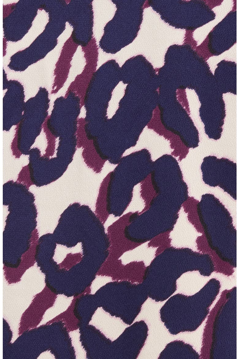 Leopard Print Bow Neck Satin Top, Alternate, color, PLUM LEOPARD