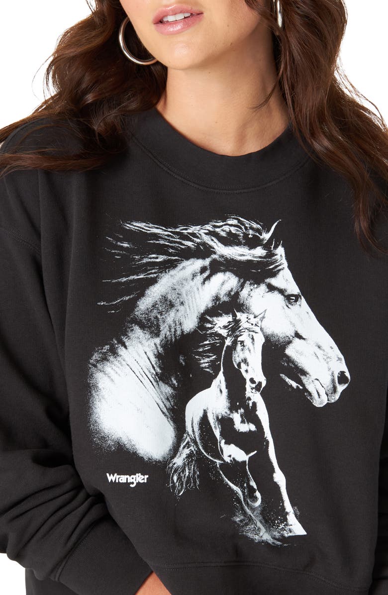 Wrangler Graphic Crop Sweatshirt, Alternate, color,