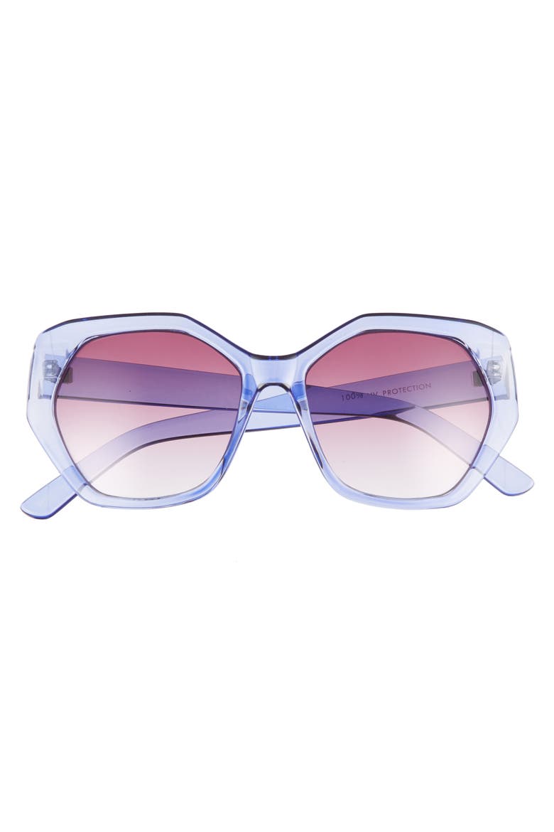 55mm Translucent Sunglasses, Alternate, color, PURPLE