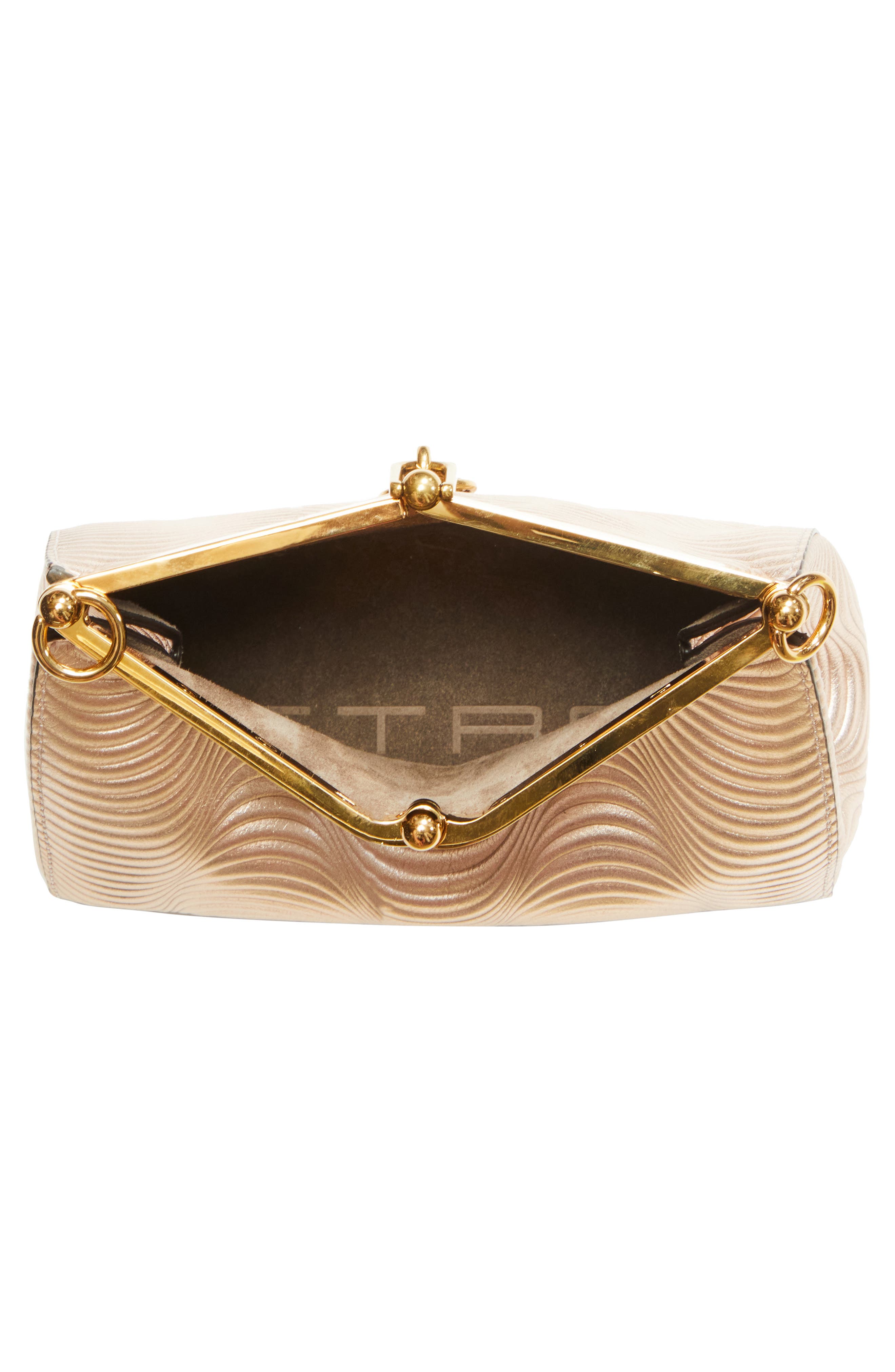 Etro Small Vela Wave Leather Shoulder Bag, Alternate, color, M0421 Beige