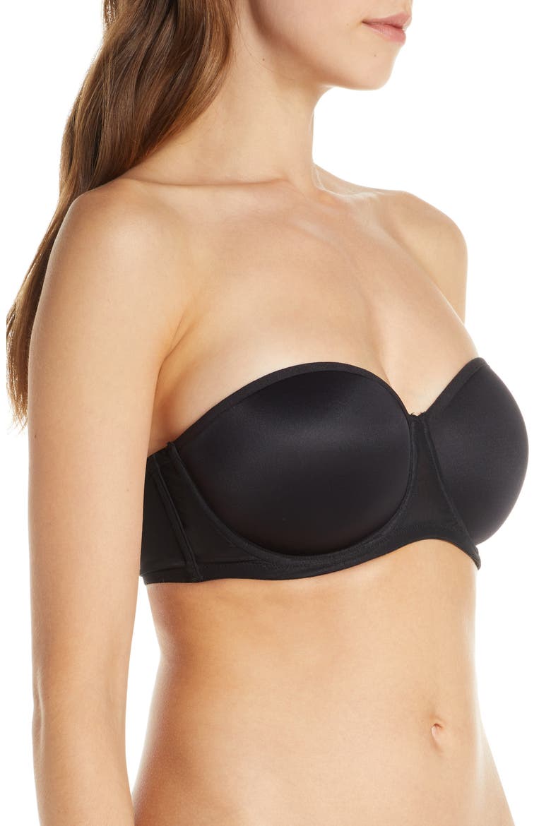 Soirée Convertible Strapless Underwire Bra, Alternate, color, BLACK
