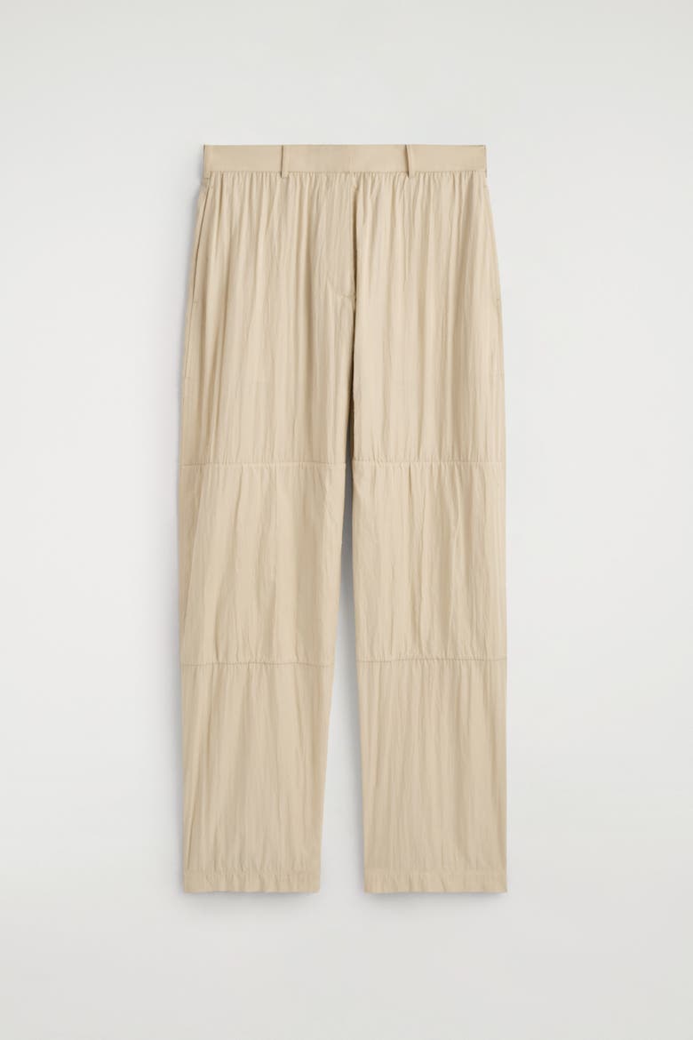 Crinkled-Silk Straight-Leg Pants, Alternate, color, LIGHT BEIGE