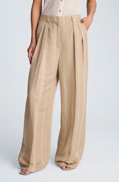 Double Pleat Wide Leg Pants