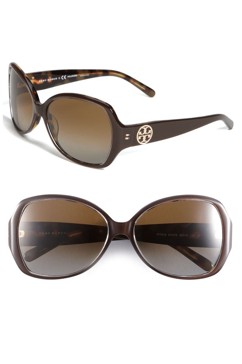 'Large' Butterfly 58mm Polarized Sunglasses, Main, color, POLARIZED TORTOISE
