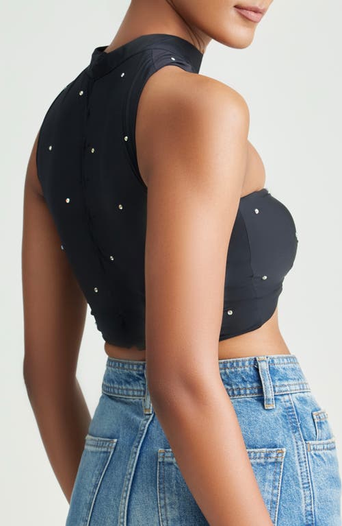 Holichic Genna Sequin Cutout Crop Top